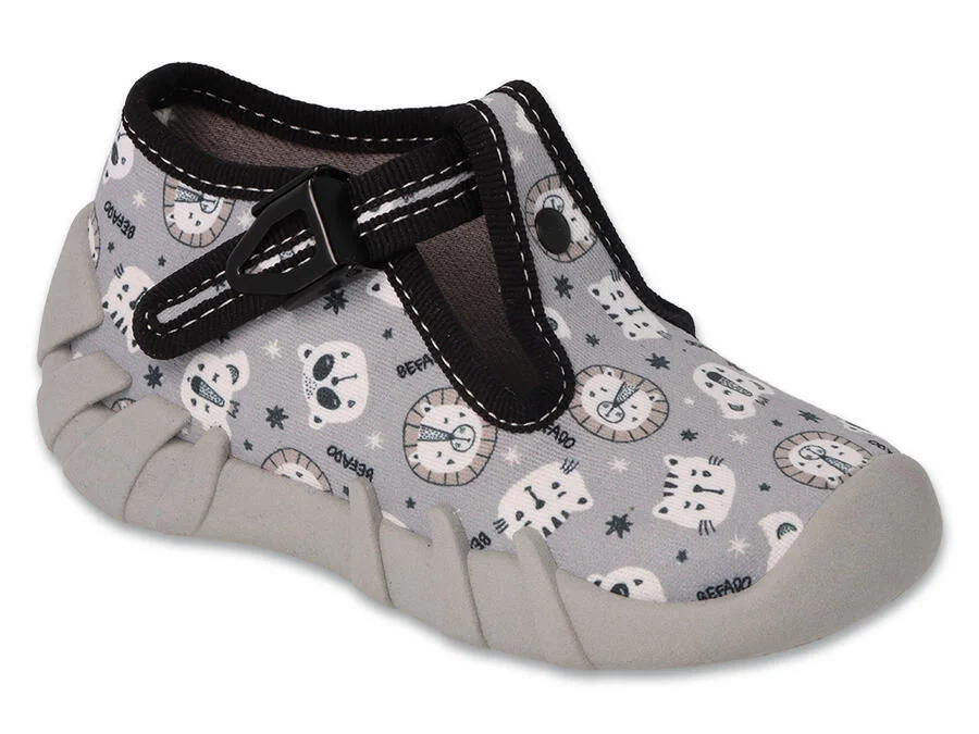 BEFADO 110N488 chlapčenské papuče sivé zvieratá 21 110N488_21