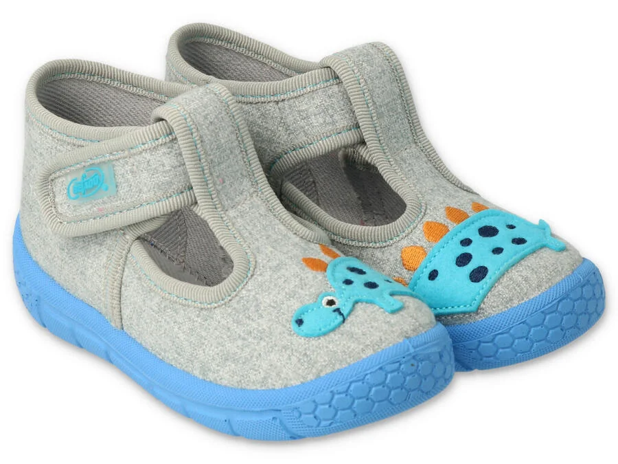 BEFADO 531P105 chlapčenské papuče sivé dino 18 531P105_18