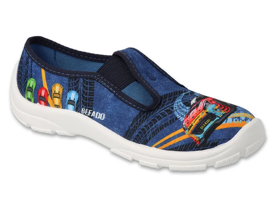 BEFADO 975X195 975Y195 chlapecké bačkorky modré auto 27 975XY195_27