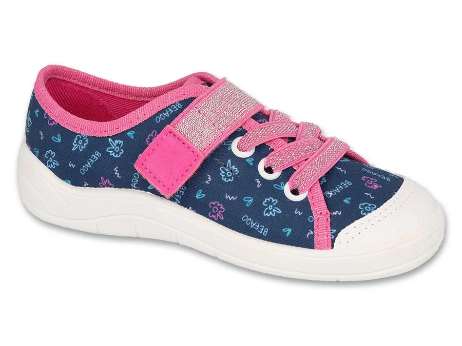 BEFADO 351X021 dievčenské tenisky 1SZ modré kvety 29 351X021_29