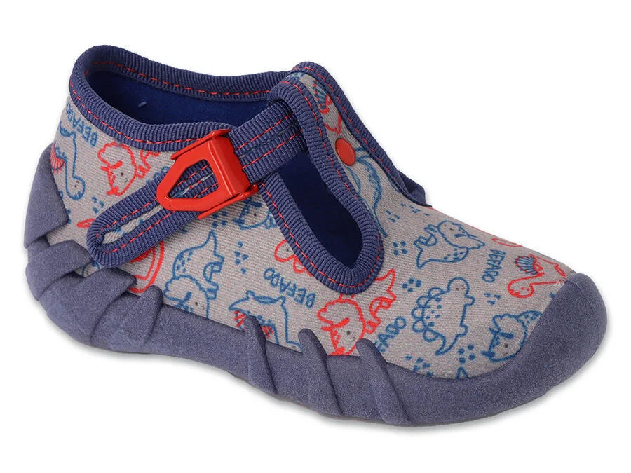 BEFADO 110N498 chlapecké bačkorky šedé DINO 19 110N498_19