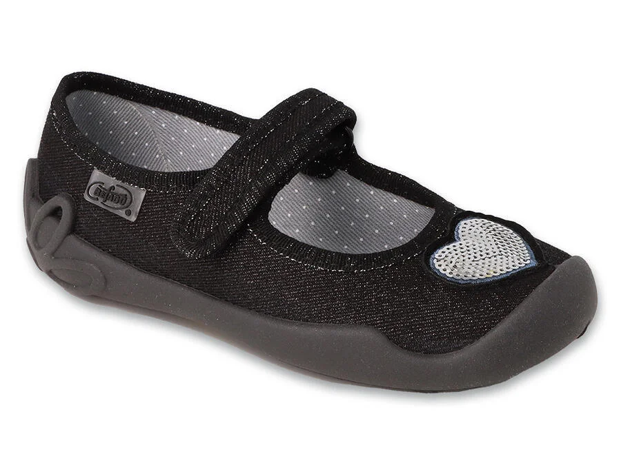 BEFADO 114X538 dívčí balerínky třpytivě černé 25 114X538_25