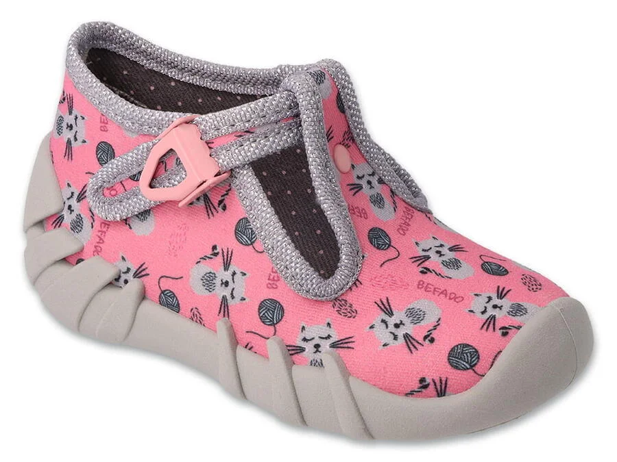 BEFADO 110N484 dievčenské papuče ružové mačky 23 110N484_23