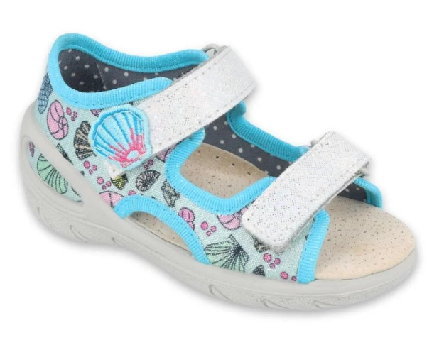 Obrázok z BEFADO 065P133 SUNNY dievčenské sandále modré s motívom mora