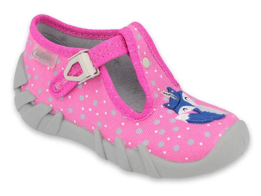 BEFADO 110P394 dievčenské ružové papuče s líškou 22 110P394_22