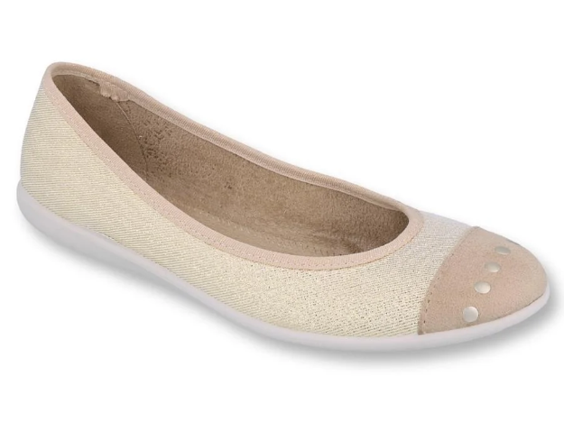 Obrázok z BEFADO 309Q016 LENA baleríny zlaté bodky v špičke