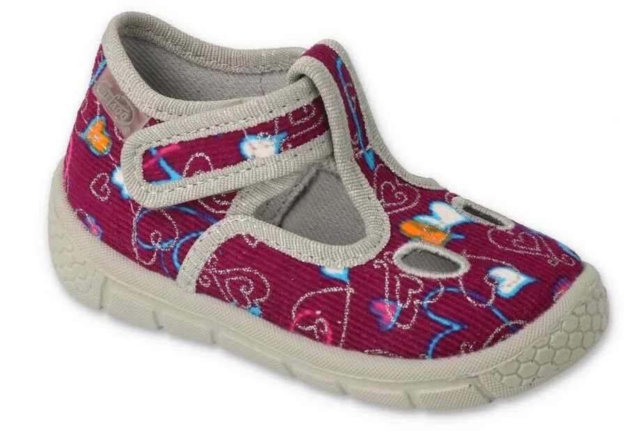 BEFADO 630P002 dievčenské papuče bordové srdce 20 630P002_20