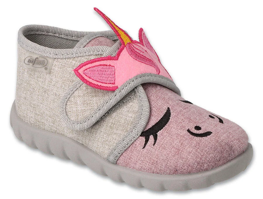 BEFADO 465P110 dievčenské papuče SZ jednorožec 24 465P110_24