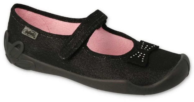 Obrázok z BEFADO 114Y240 dievčenské suchý zips čierna mašľa