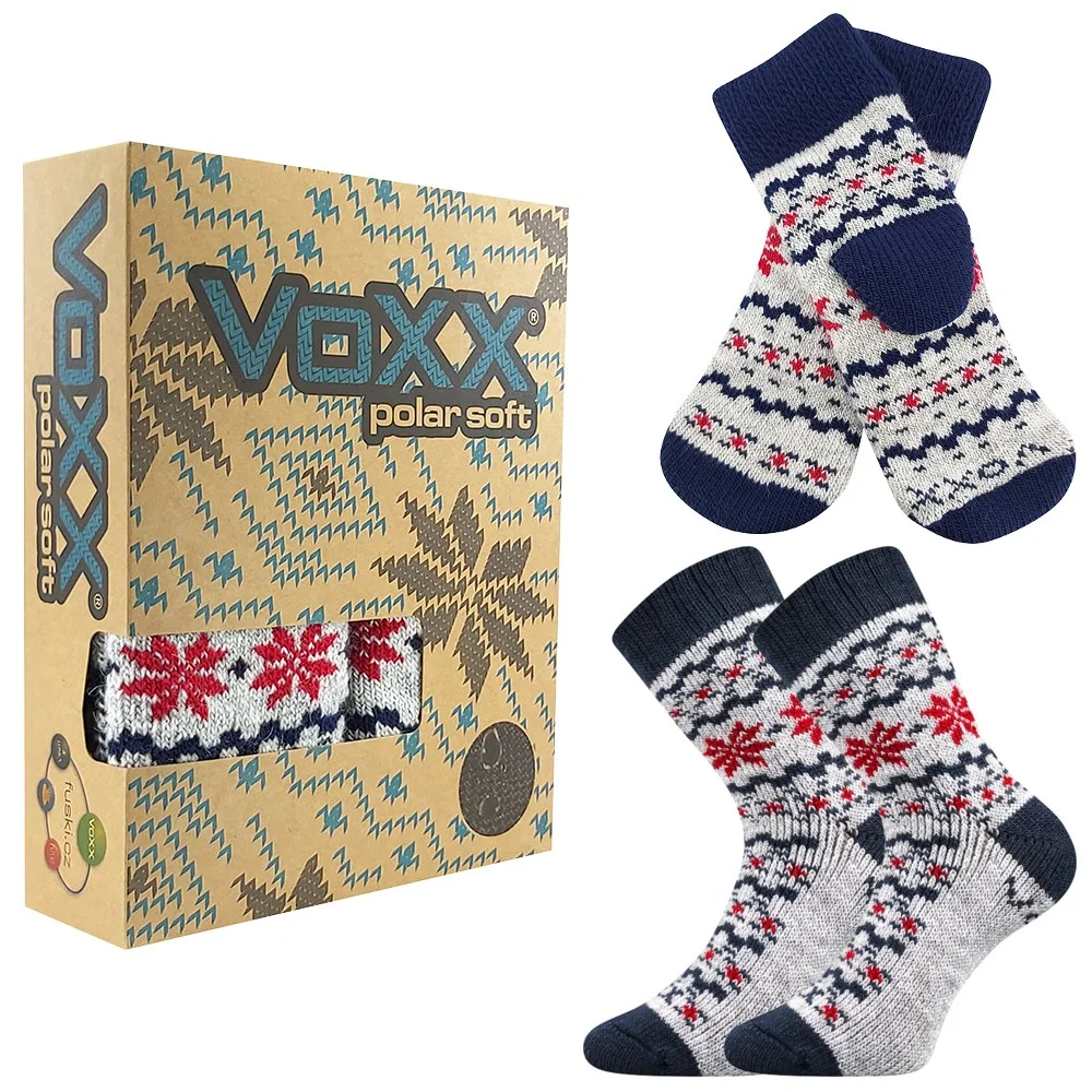 VOXX ponožky Trondelag set light grey melé 1 ks 35-38 117517