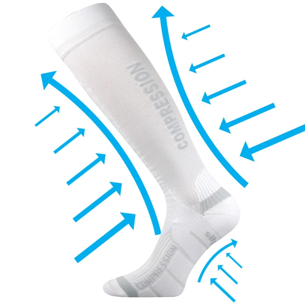 VOXX kompresné ponožky Signal white-white 1 pár 43-46 101914