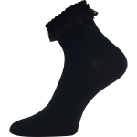 Obrázok z BOMA Ponožky dámské bavlněné zdobené krajkou KRAJKA černé (3 páry)