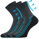 Obrázok z LONKA Ponožky medicine bavlněné ROGER 02 antracitové melé (3 páry)