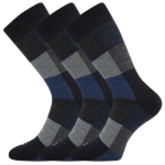 Obrázok z LONKA Ponožky vlněné kostkované WOCUBE se stříbrem ČERNO-ŠEDÉ (3 páry)