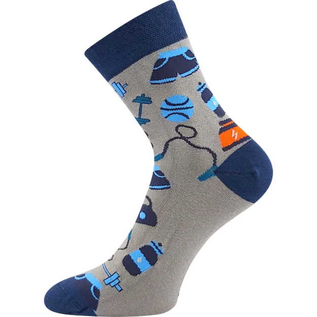 Obrázok z LONKA Ponožky společenské vtipné DEVIVE s obrázky GYM (3 páry)