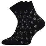 Obrázok z LONKA Ponožky společenské vtipné DEVIVE s obrázky KOČEK v černé (3 páry)