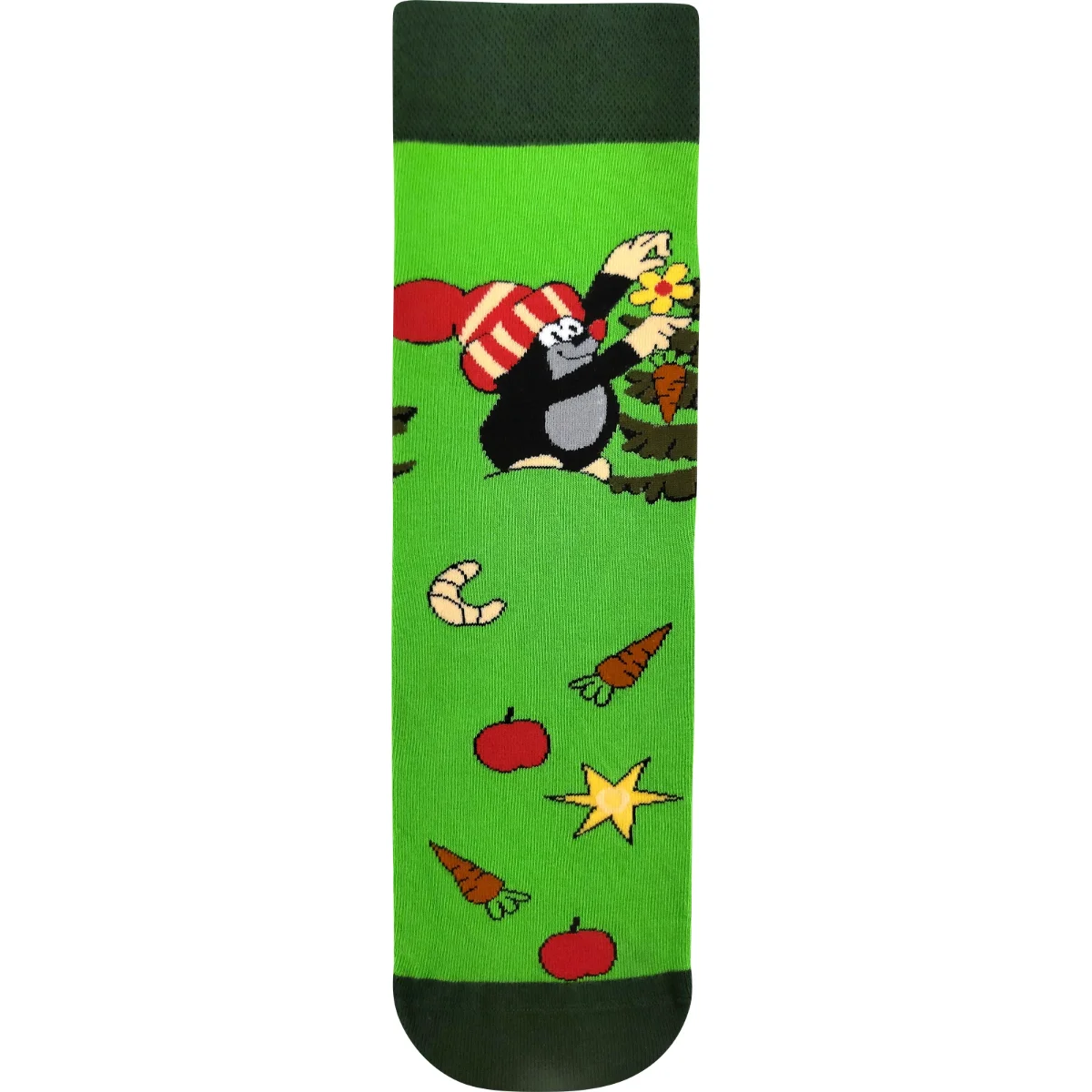 BOMA Ponožky společenské KR 211 s vánočním obrázkem Krtka ZELENÉ (3 páry) 35-38 125134
