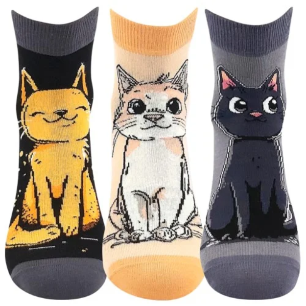 Obrázok z BOMA Ponožky dámske MICKA 01 s mačkami MIX A (3 páry)