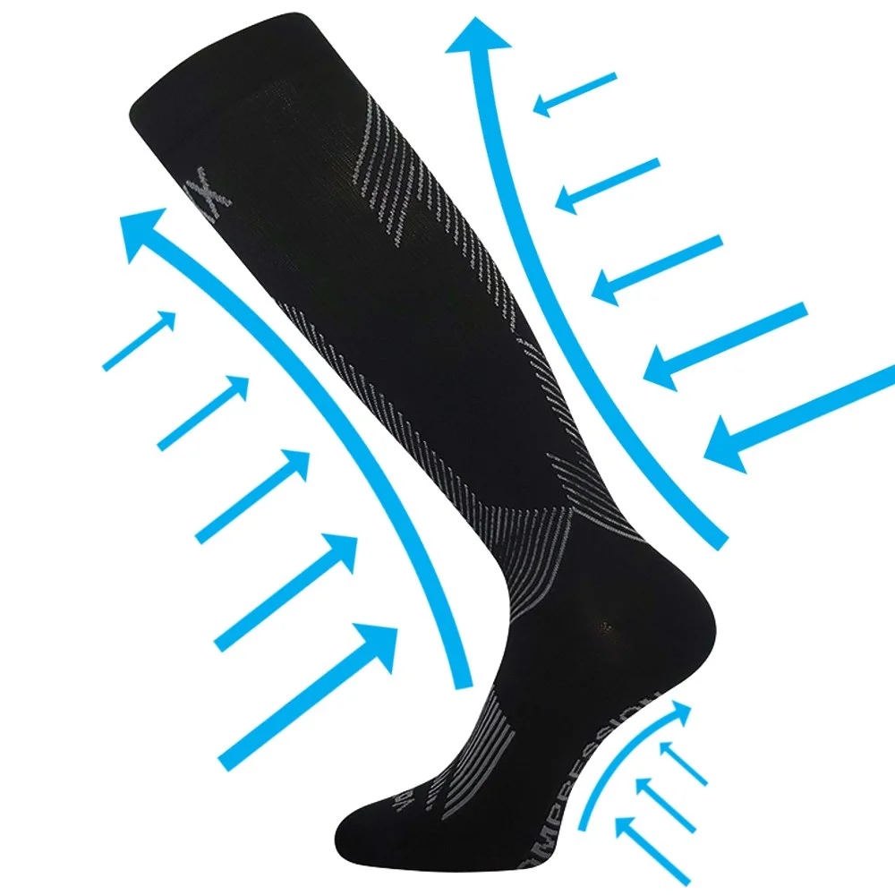 VOXX Podkolenky kompresní bambusové EDICT s ionty stříbra ČERNÉ 39-42 125150