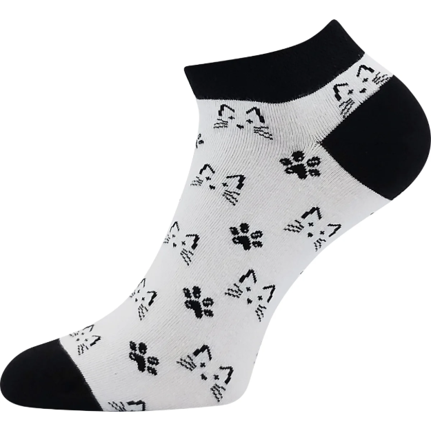 Obrázok z LONKA Ponožky barevné DEWOW s obrázky KOČEK v bílé (3 páry)