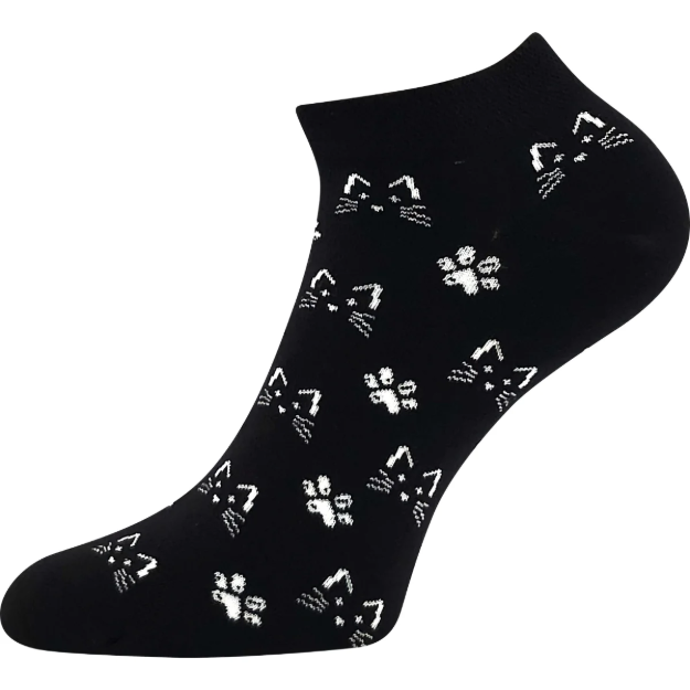 Obrázok z LONKA Ponožky barevné DEWOW s obrázky KOČEK v černé (3 páry)