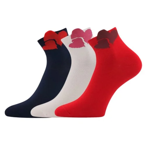 LONKA Ponožky dámské ESRDCANA s obrázky SRDÍČEK mix A (3 páry) 39-42 125501