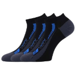 Obrázok z VOXX Ponožky krátké slabé REX 19 bavlněné ČERNÉ (3 páry)