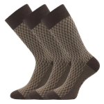 Obrázok z LONKA Ponožky pánské společenské ŽERYK s bavlnou HNĚDÉ (3 páry)