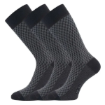Obrázok z LONKA Ponožky pánské žakárové ŽERYK s bavlnou TMAVĚ ŠEDÉ S ŠEDOU (3 páry)