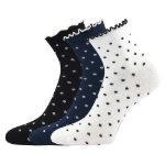 Obrázok z LONKA Ponožky dámské SOPHIA s ozdobným lemem MIX s puntíky (3 páry)