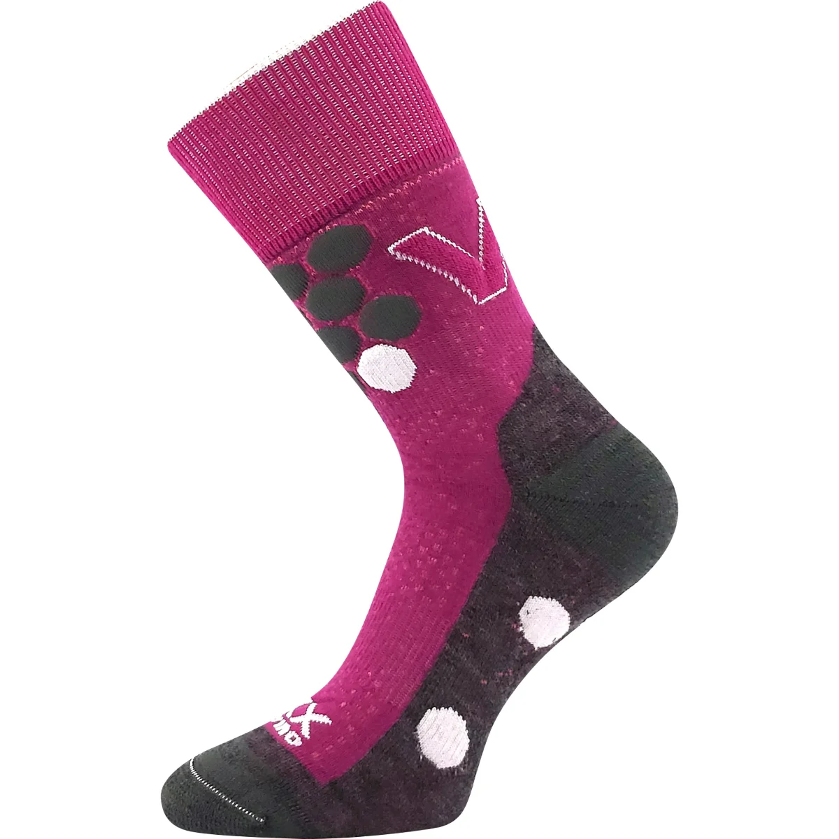 VOXX Ponožky dvouvrstvé s jemným lemem TAYRON z merino vlny s ionty stříbra FUXIA 39-42 126064