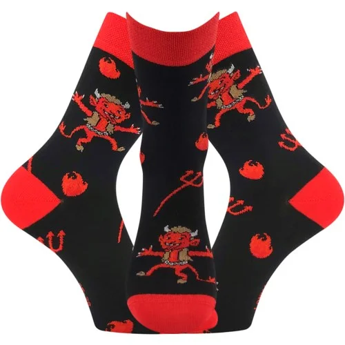 LONKA Ponožky dětské mikulášské TREPIFAJXLÍK s obrázky ČERTŮ (3 páry) 20-24 126302