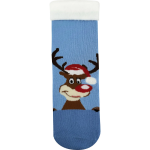 Obrázok z LONKA Ponožky dámské celofroté MEDEA s vánočním obrázkem SOBA světle modré (3 páry)