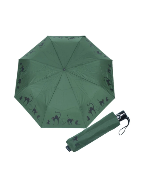 Obrázok z DOPPLER Fiber Magic Cats - dámský plně automatický deštník zelená