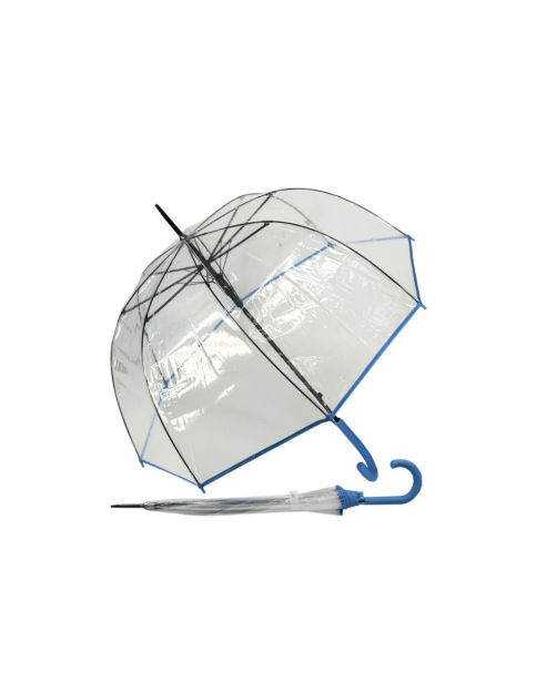 Obrázok z DERBY Hit Long Automatik Transparent - průhledný dámský vystřelovací holový deštník modrá