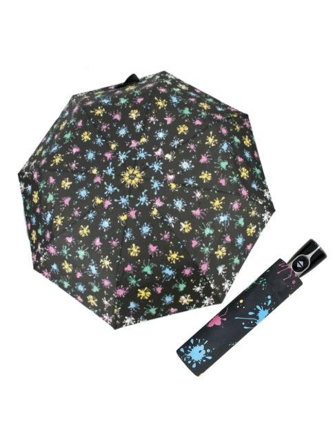 Obrázok z DOPPLER Fiber Magic colorful - dámský plně automatický deštník černá