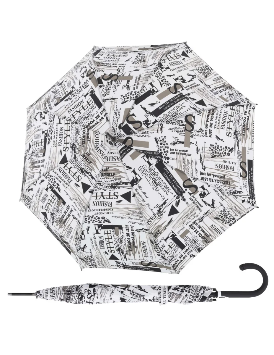 DOPPLER Fiber Flex AC Scribble White - dámský holový vystřelovací deštník bílá 740765SC01