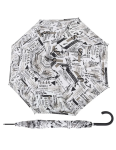 Obrázok z DOPPLER Fiber Flex AC Scribble White - dámský holový vystřelovací deštník bílá