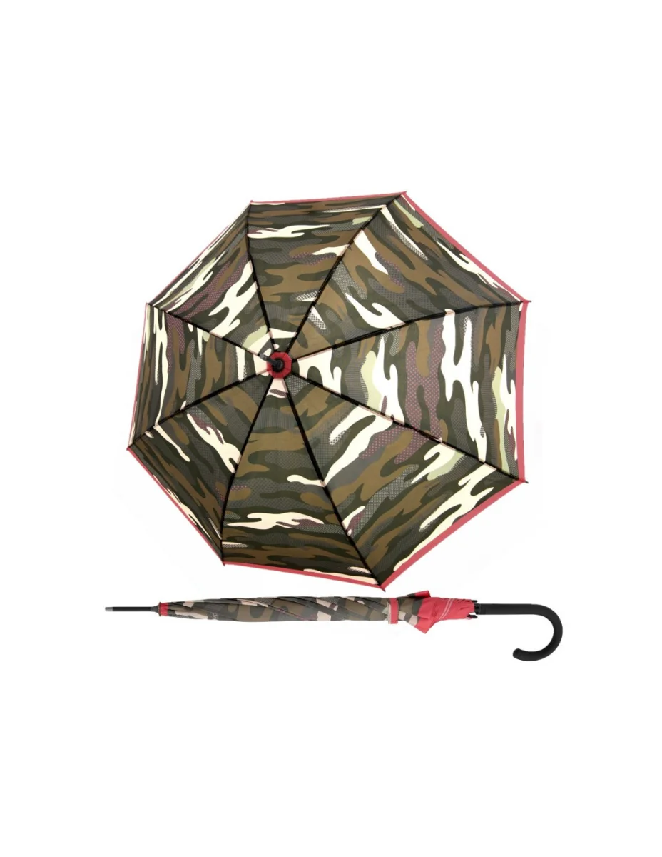 DOPPLER Fiber Flex AC Camoustripe - dámský holový vystřelovací deštník zelená 740765CF02