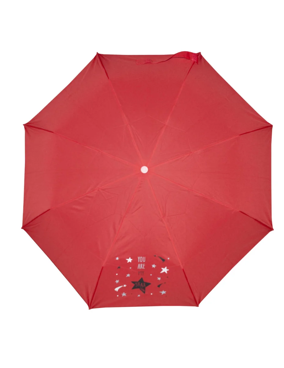 DERBY Mini s potiskem - dětský skládací deštník červená 70830K07