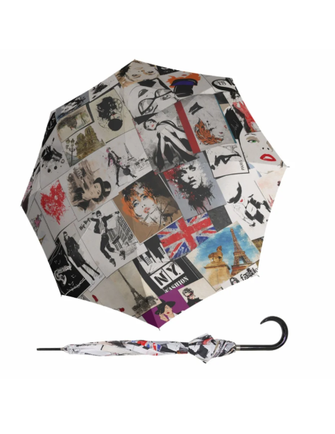 Obrázok z DOPPLER Modern Art POSTCARDS - holový vystřelovací deštník vícebarevný