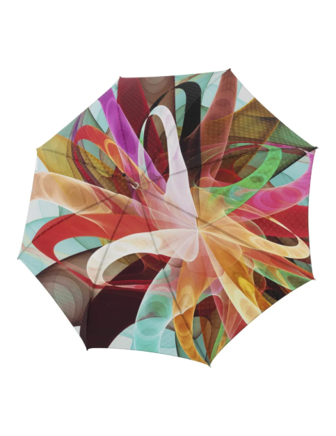 Obrázok z DOPPLER MANUFAKTUR Elegance Boheme Vito - dámský luxusní deštník s abstraktním potiskem vícebarevný
