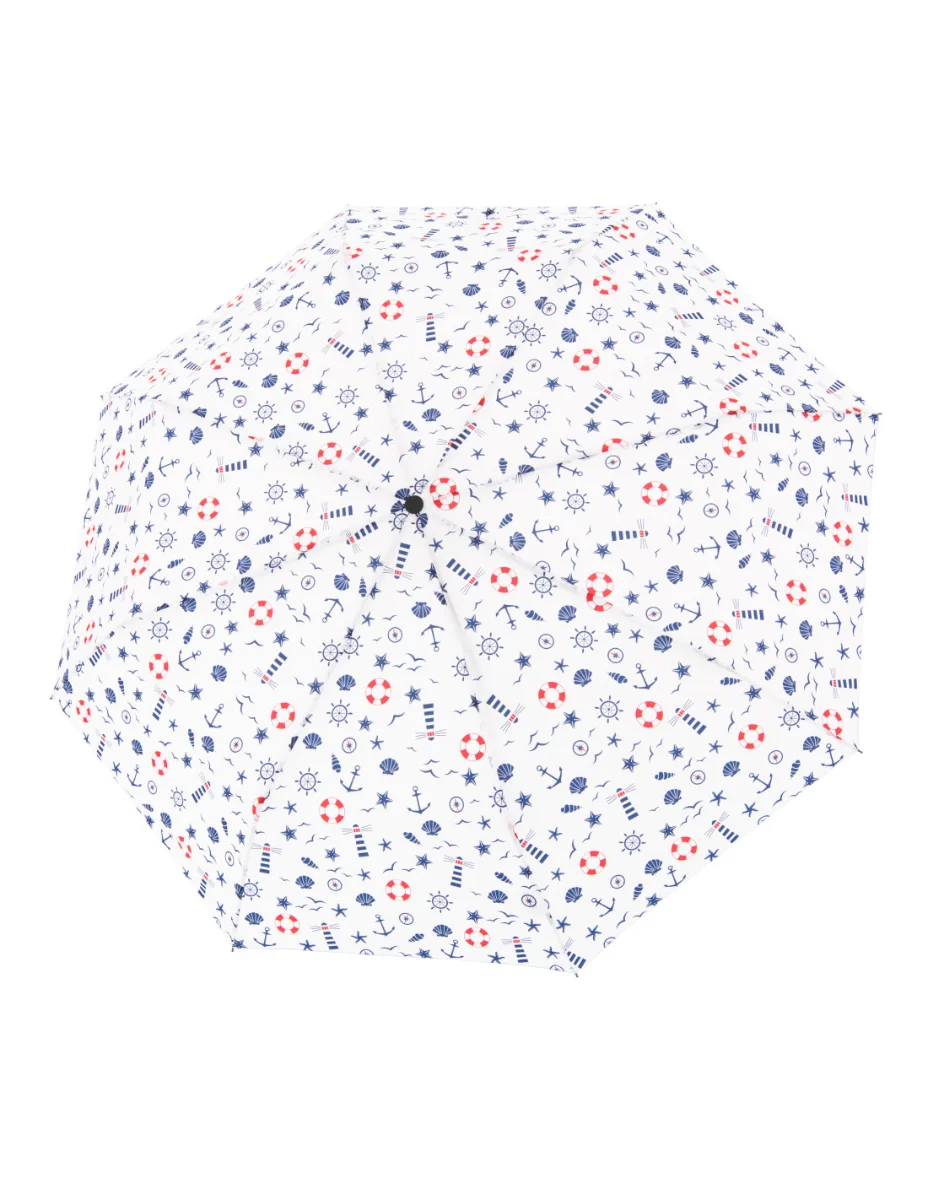 DERBY Hit Mini Maritime - manuální deštník s námořním vzorem bílá 700165PMA02