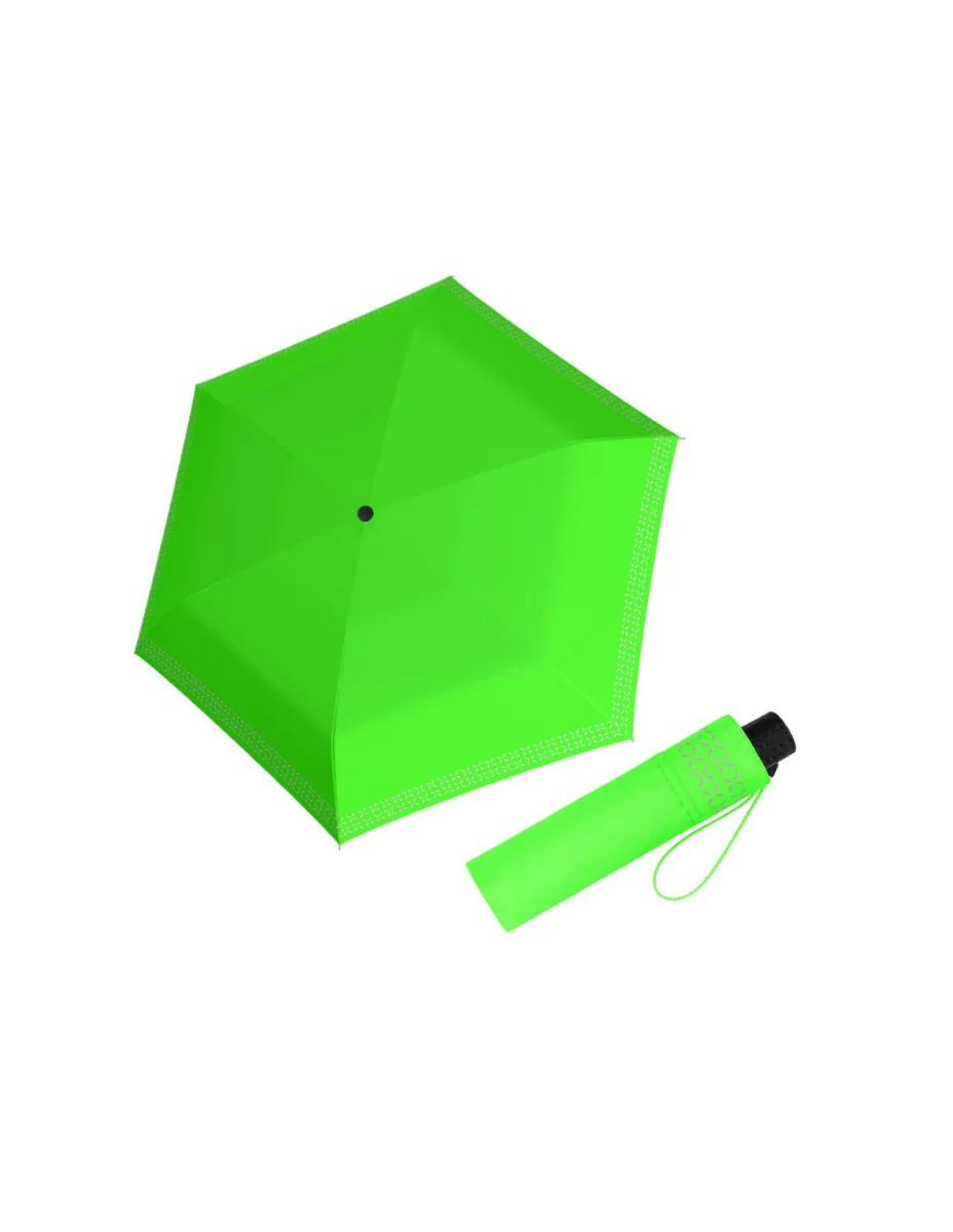DOPPLER Fiber Havanna Safety Cross - dámský skládací deštník zelená 722363S02