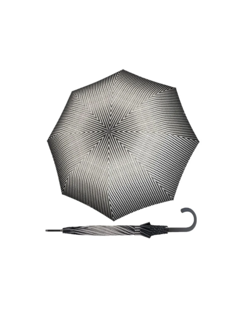 Obrázok z DOPPLER Fiber Flex AC Black&White Traced - dámský holový vystřelovací deštník bílá