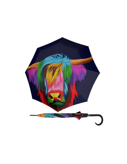 Obrázok z DOPPLER Modern Art Long AC Cattle - holový vystřelovací deštník vícebarevný