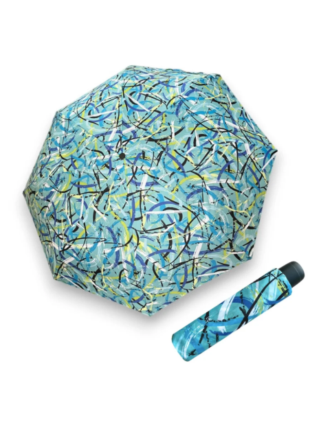 Obrázok z DERBY Hit Mini Moving Lines Blue - dámský skládací deštník zelená