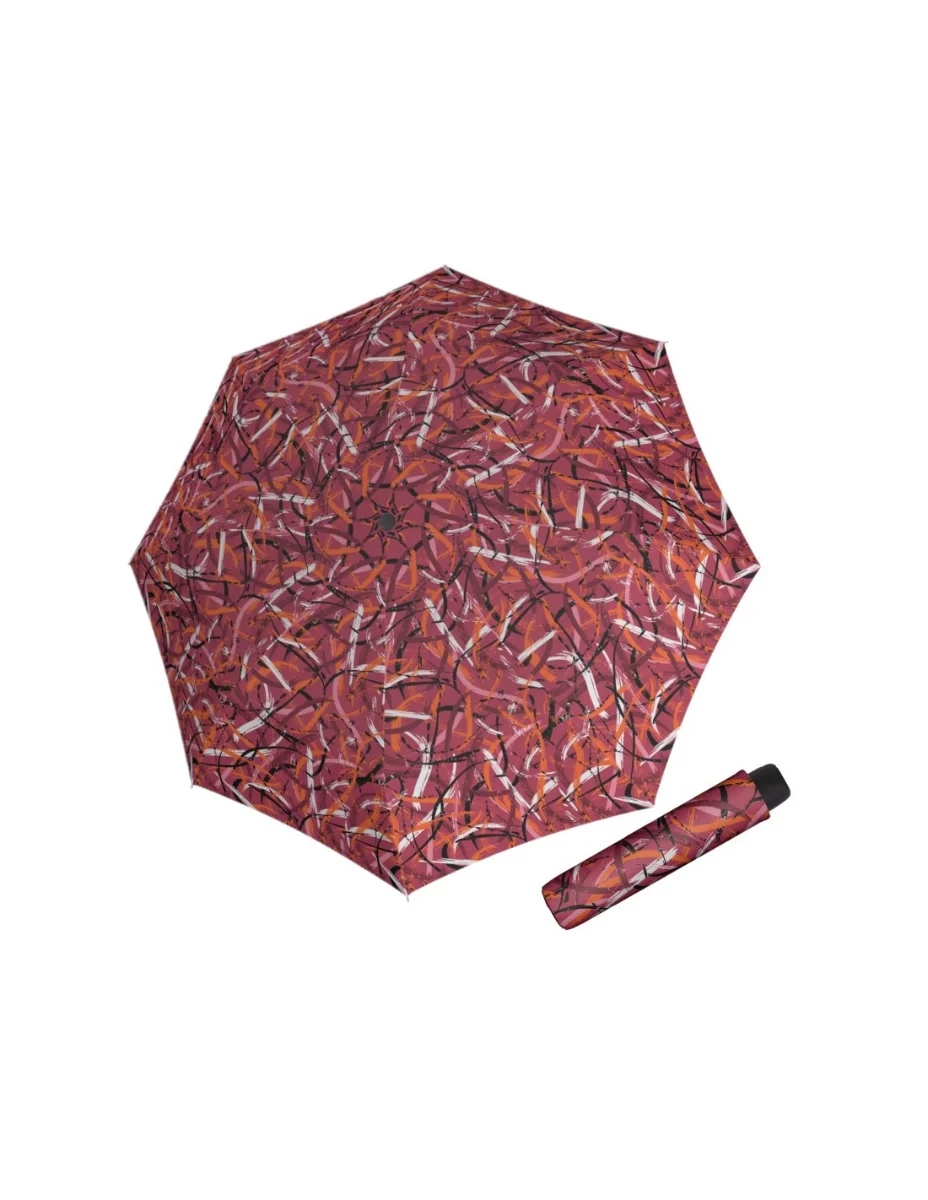DERBY Hit Mini Moving Lines Red - dámský skládací deštník bordó (vínová) 70065PML03