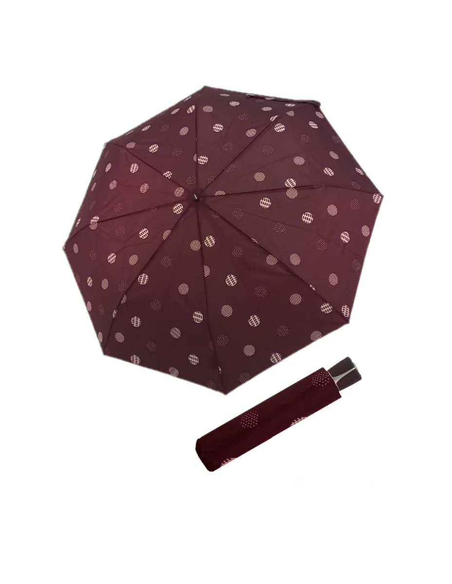 DOPPLER Fiber Mini Timeless - dámský skládací deštník vínová 726465T04