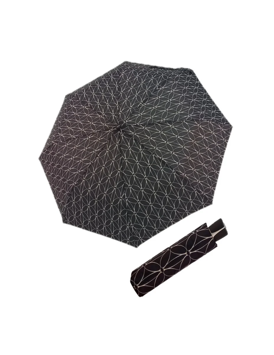 DOPPLER Fiber Mini Black White rings - dámský skládací deštník bílá 726465BW02